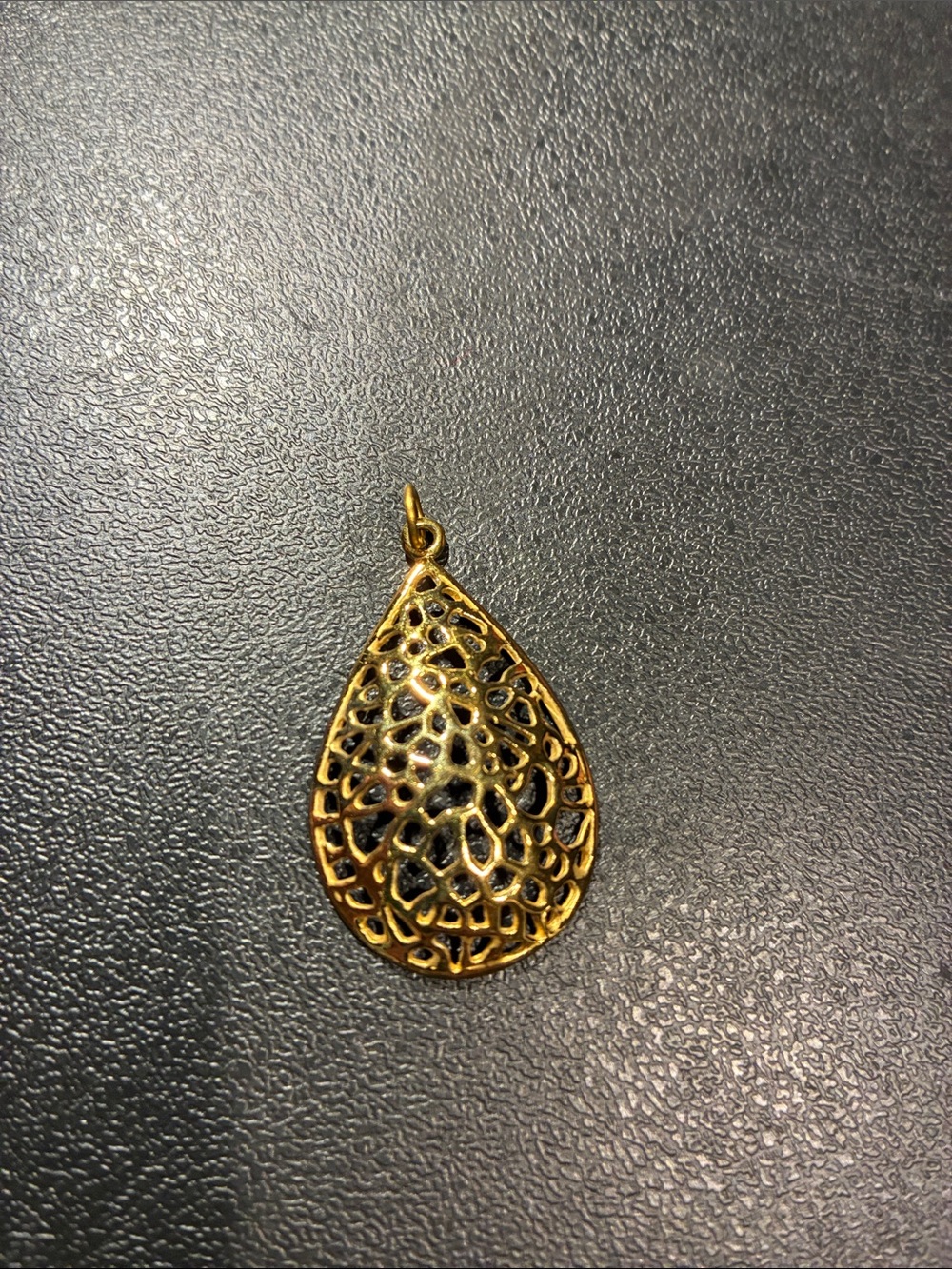 Gold Filigree Teardrop Pendant - Elegant Women's Jewelry
